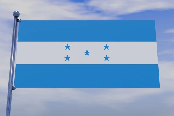 Uma Ilustração Bandeira Honduras Com Pólo Bandeira Cromada Com Ganchos — Fotografia de Stock