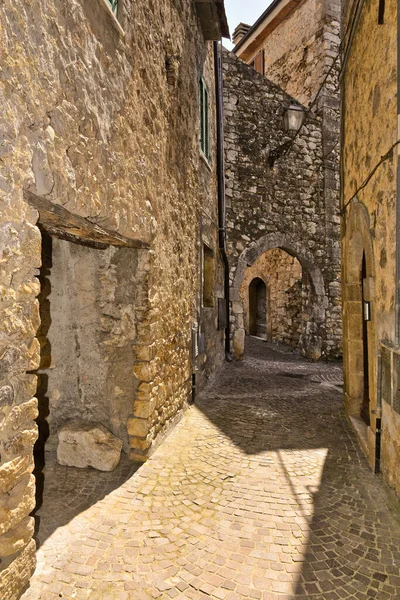 Narrow Street Old Houses Amaseno Medieval Village Lazio Region Italy — Stock Photo, Image