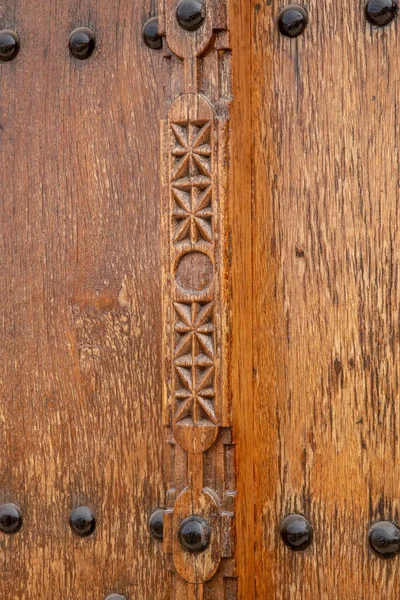 old wooden doors close up in Arabian style vintage