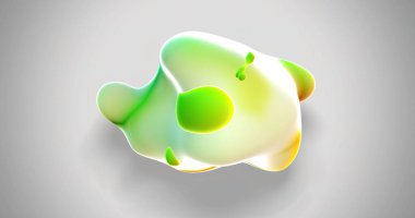 Gri arkaplanda defne rengi sınır yeşil yaprağının dalga tasarımının soyut bir önermesi