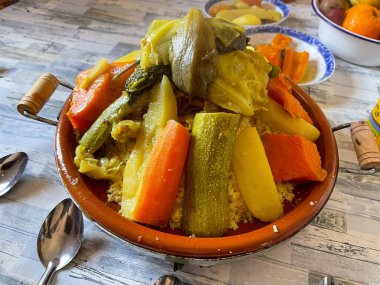 A delicious Friday couscous in a tajine