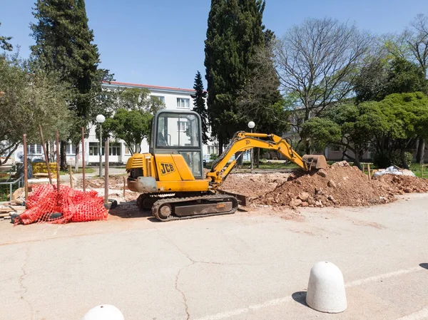 Excavator Construction Site Zadar Croatia — Foto Stock