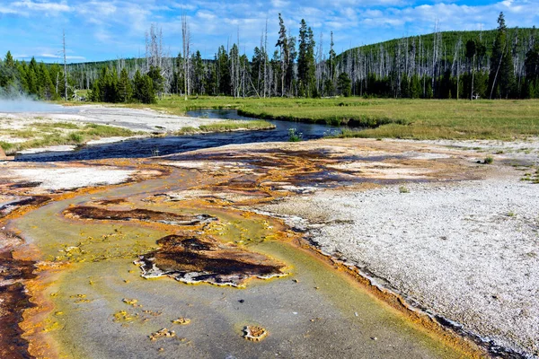 Farverige Gejsere Yellowstone National Park Wyoming Usa - Stock-foto