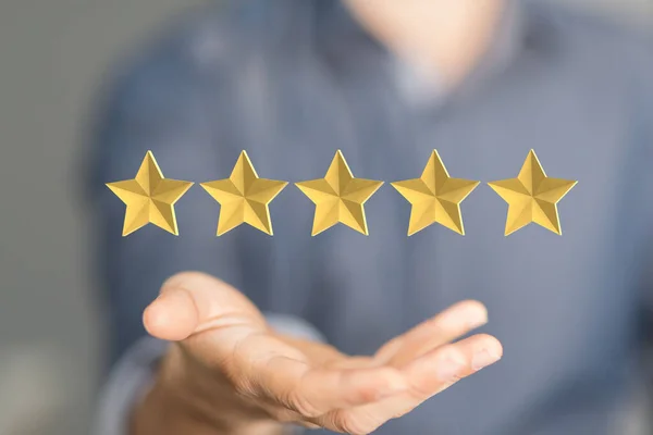 Render Star Rating Star Holographic Manner — Stock Photo, Image