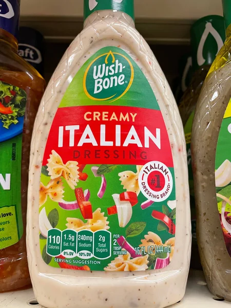Grovetown Usa Einzelhandelsgeschäft Wishbone Salatdressing Cremige Italienische Nahaufnahme — Stockfoto
