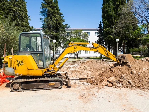 Excavator Construction Site Zadar Croatia — Foto Stock