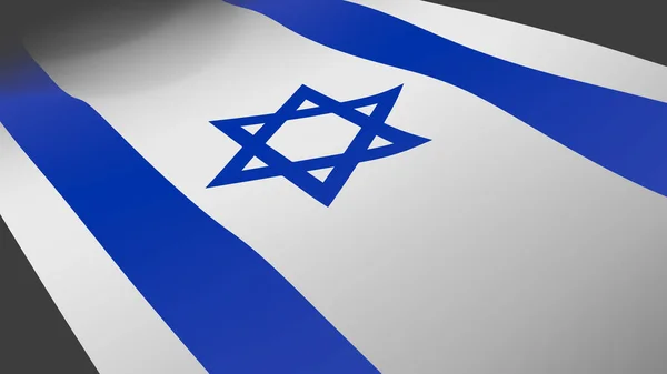 Rendering Israel Flag Dark Background — Stock Photo, Image