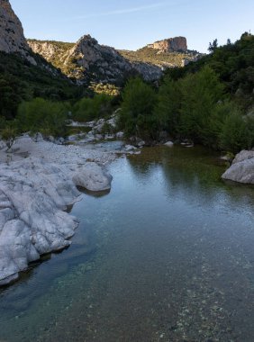 The Flumineddu river on the hiking trail to Gola di Gorropu in Italy