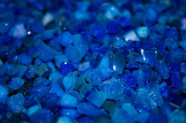 A background of blue rock crystals