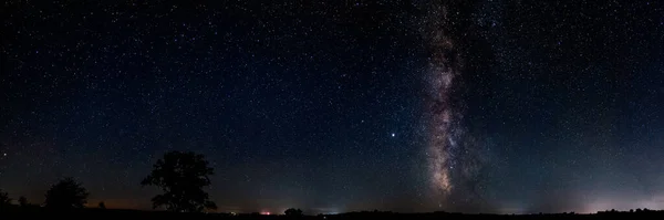 Panoramic View Milky Way Starry Sky — 스톡 사진