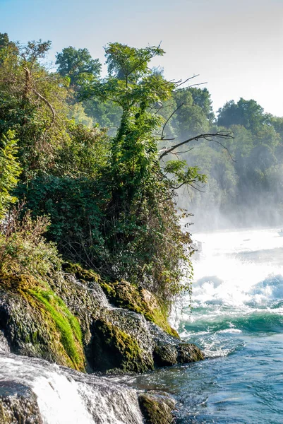 Naturalny Widok Wodospad Rheinfall Schaffhausen Szwajcaria — Zdjęcie stockowe