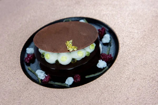 Chocolate Circle Cream Filling — Foto de Stock