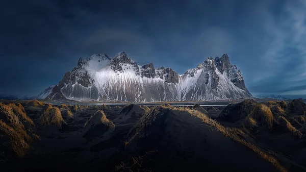 Uma Montanha Vestahorn Stokkness — Fotografia de Stock