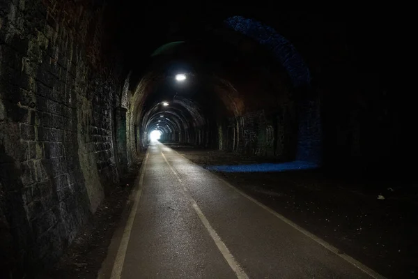 Były Tunel Kolejowy Odcinku Bristol Bath Railway Path Światłem Dochodzącym — Zdjęcie stockowe