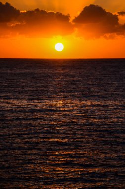 Tenerife Kanarya Adası İspanya 'da Atlantik Okyanusunda Güneş Batıyor