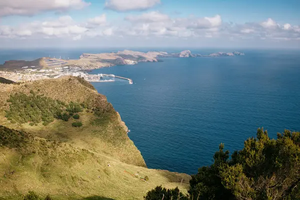 Eine Luftaufnahme Des Ruhigen Wassers Küstennähe Auf Madeira Portugal — Stockfoto