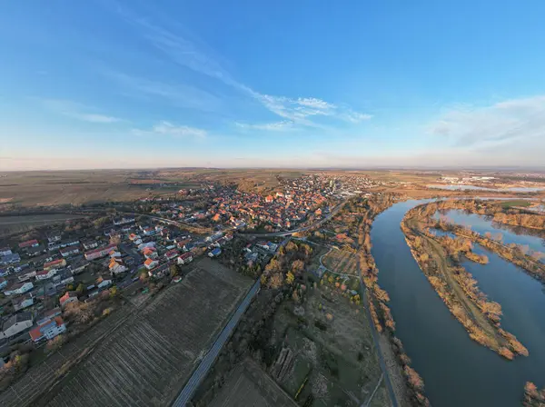 Aerial Shot Small Town — Stock Photo, Image