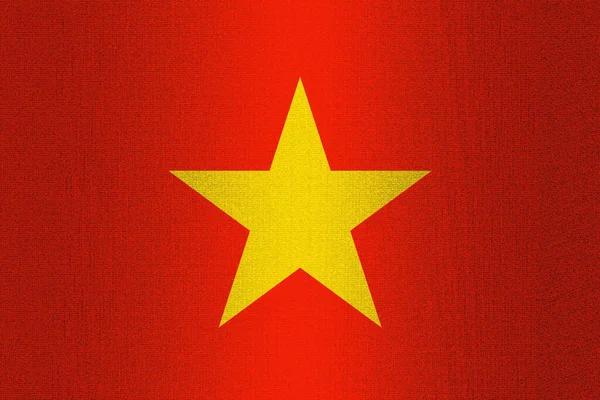 Μια Σημαία Του Βιετνάμ Ένα Πέτρινο Τοίχο Φόντο — Φωτογραφία Αρχείου