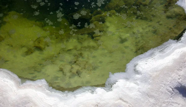中国甘粛省の水で塩砂の閉鎖ショット — ストック写真