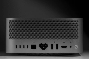 White space low key still life of modern new desktop computer system