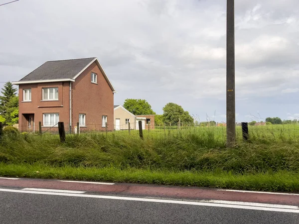 Car Window View Rural Scene Belgium — Stock Photo, Image