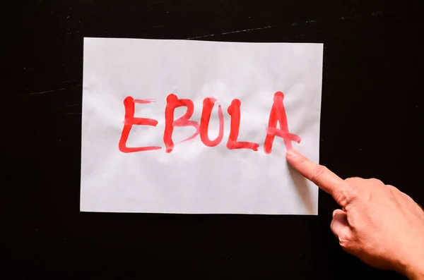 Texto Del Ébola Escrito Con Sangre Libro Blanco — Foto de Stock