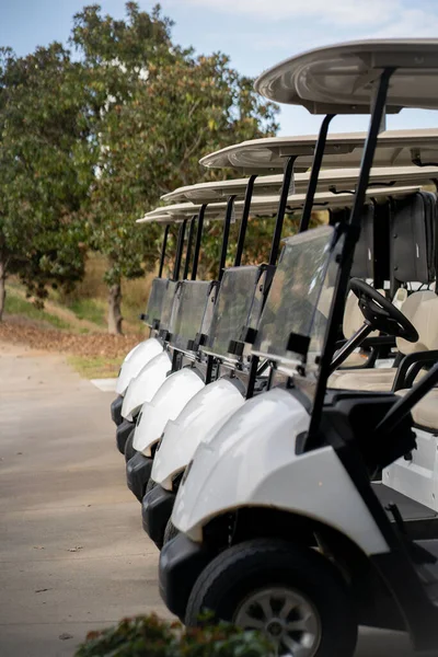 Selective Focus Shot Parked Golf Carts — Stock Photo, Image