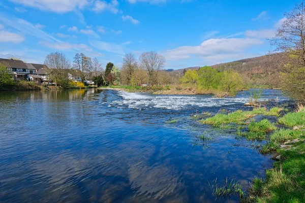 Uitzicht Rivier Genaamd Sieg Buurt Van Plaats Genaamd Windeck Rhein — Stockfoto