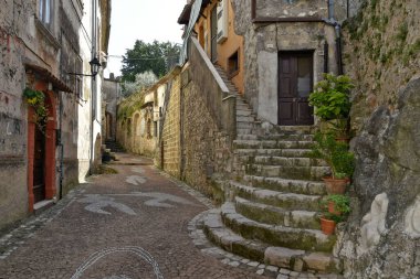 Lenola sokakları. Latina ili, Lazio bölgesi, orta İtalya.