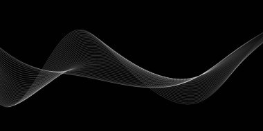 Beautiful Abstract Black And White Grid Wave Design