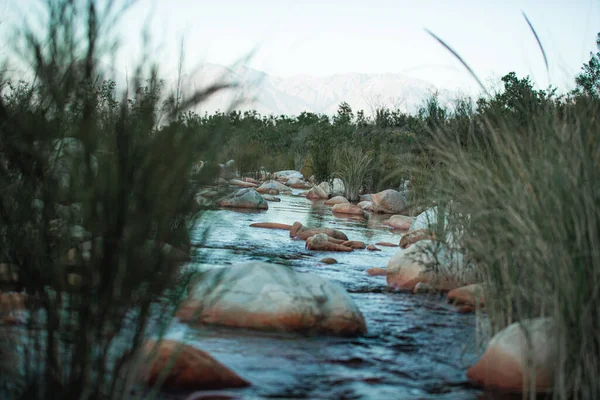 Rio Num Campo Rochoso — Fotografia de Stock