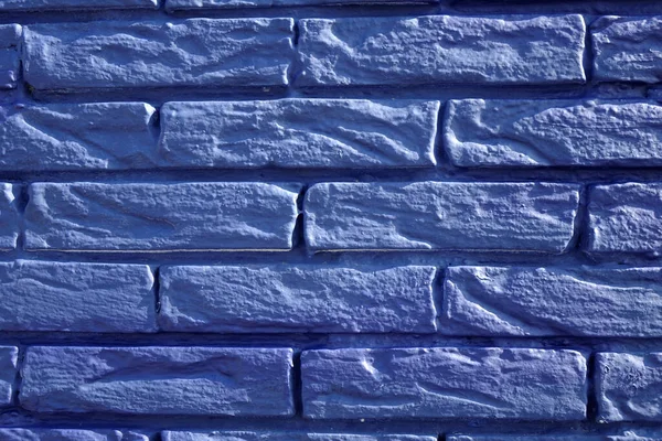 Zblízka Modrá Malovaná Cihlová Zeď Použití Textura Pozadí Kopírovací Prostor — Stock fotografie