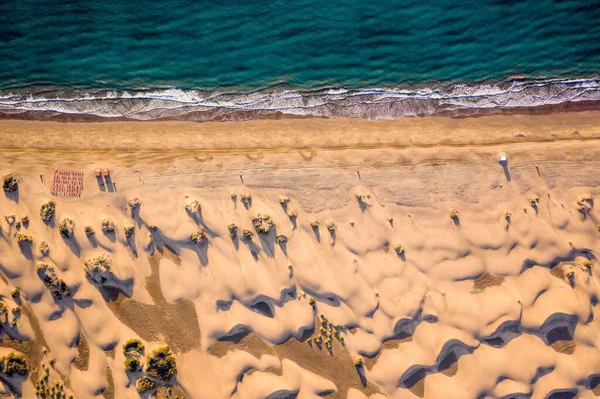 Top View Shot Dune Beach Blue Waves — Stock Photo, Image