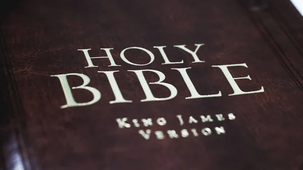 Closeup Shot Holy Bible King James Version — Stock Photo, Image