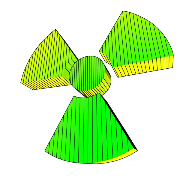 Rendering Green Radiation Icon White Background — Stock Photo, Image