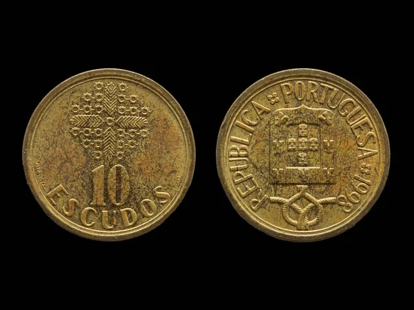 Escudo Portugés Anverso Moneda Reverso Viejo Dinero Portugal —  Fotos de Stock
