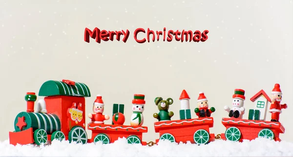 Merry Christmas Christmas Icons Red Train Happy New Year Festival — Stock Photo, Image