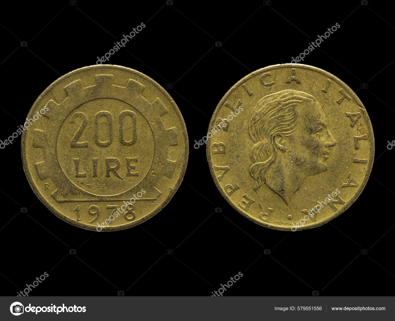 意大利里拉硬币的正面和反面意大利共和国的旧币财务概念——图库图片© wirestock_creators #579551556