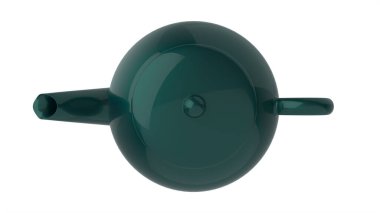 çay içmek için seramik beyaz çaydanlık çizim 3D