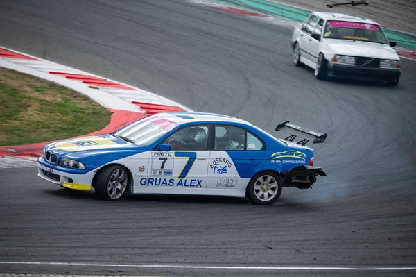 Azul Branco Bmw E39 Deriva Circuito Corrida — Fotografia de Stock