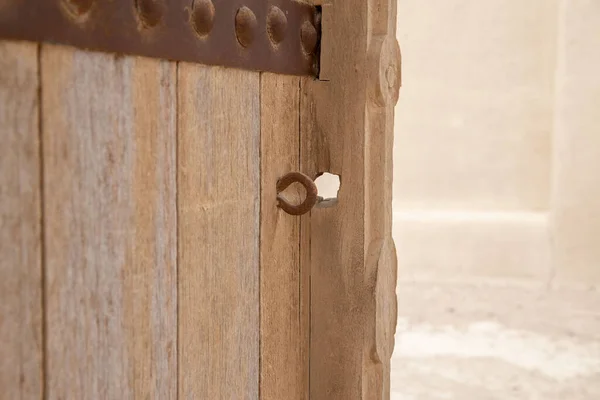 old wooden doors close up in Arabian style vintage