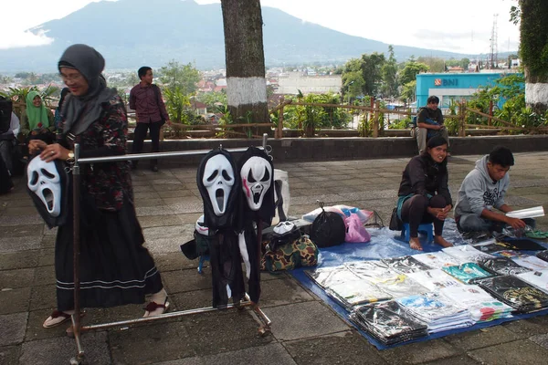 Indonesische Händler Bereiten Ihre Produkte Auf Der Straße West Sumatra — Stockfoto