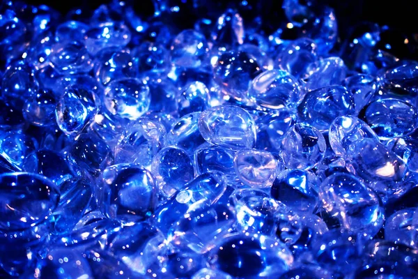 Closeup Heap Beautiful Blue Gemstones — Stock Photo, Image