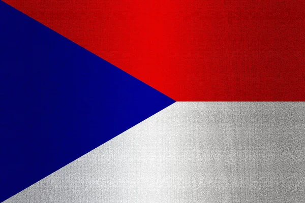 Eine Fahne Der Tschechischen Republik Auf Einem Steinmauer Hintergrund — Stockfoto