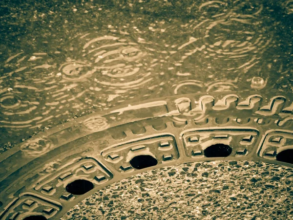 Closeup Shot Details Manhole — Photo