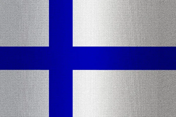 Eine Flagge Von Finnland Auf Einem Steinmauer Hintergrund — Stockfoto