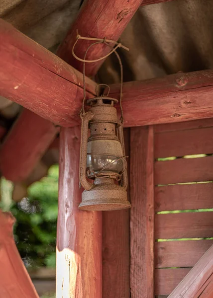 Closeup Old Mining Kerosene Lamp — Stock Photo, Image