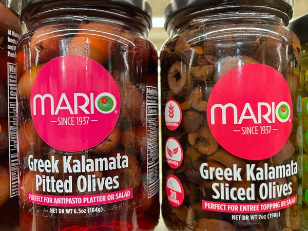 Grovetown Usa Retail Store Olives Mario Olive Jar Greek — Zdjęcie stockowe