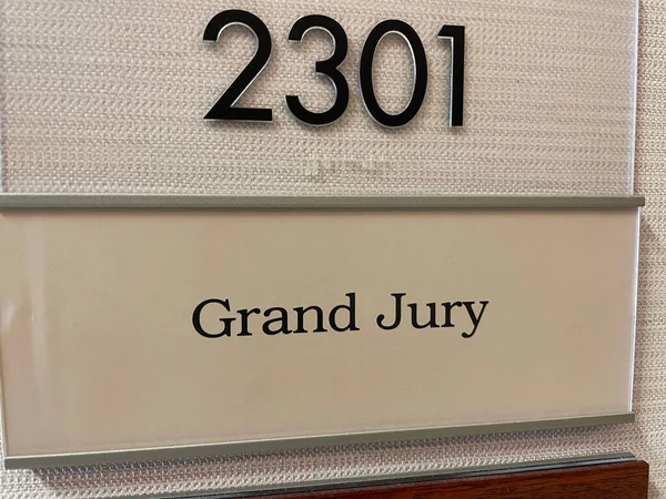 Augusta Usa Close Grand Jury Sign Courthouse — Stockfoto