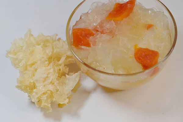 Tremella Fuciformis Ist Eine Art Essbarer Pilz Der Ostasien Kommerziell — Stockfoto